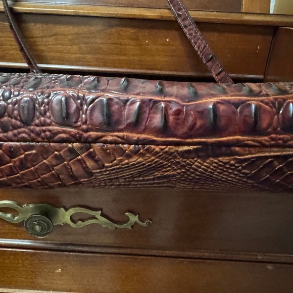 Brahmin Croc-Embossed Shoulder Bag in Pecan - Picture 5 of 10
